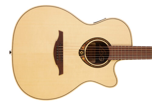 Lag Tramontane T318ACE in Natural with a Brownwood fingerboard and bridge.